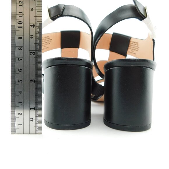 Unworn J. CREW Black Leather Block Heel Sling Back Caged Sandals 11 - Picture 6 of 8